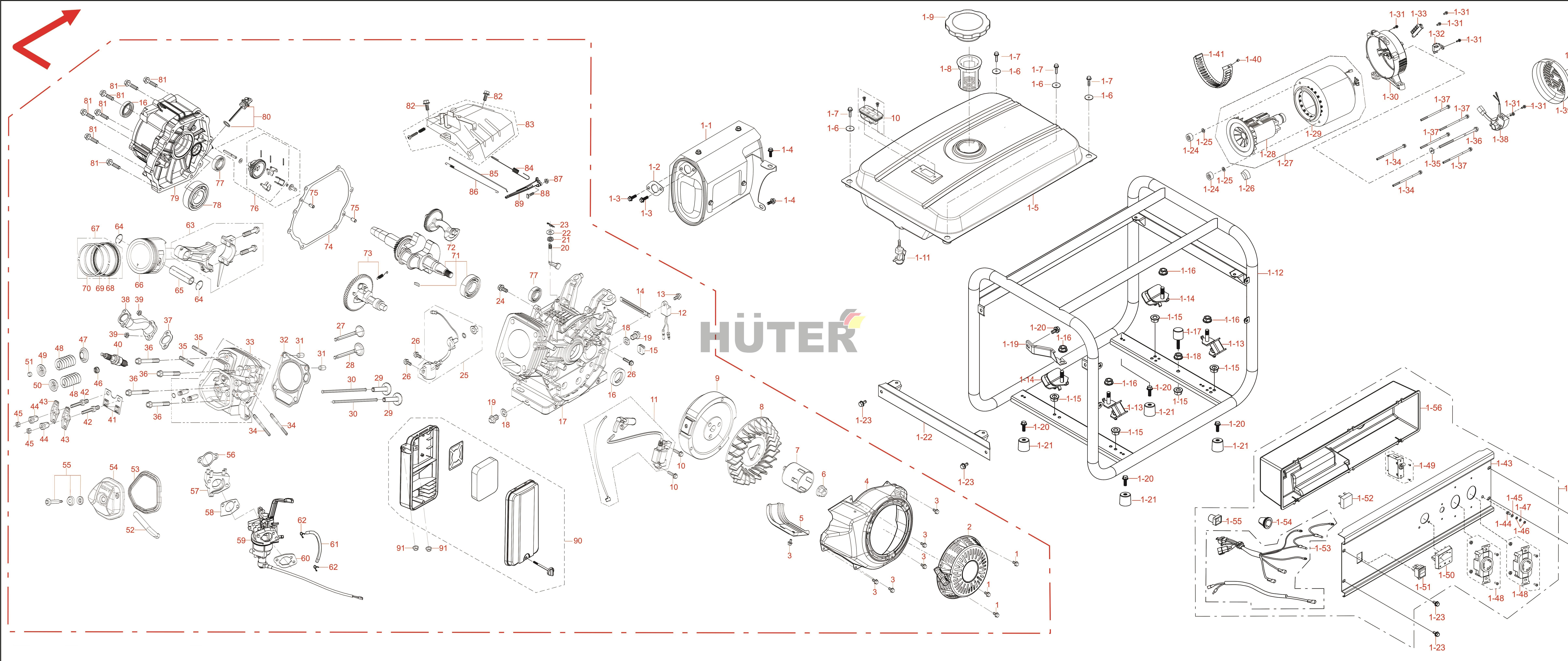 DY9500L,LX Huter KEM 64/1/40